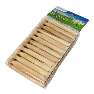 HANGERWORLD Round Wooden Clothespins for Crafts and Laundry - 24 Pack, 4.3inch Long, Old Fashioned Traditional Heritage Dolly Clothes Pegs