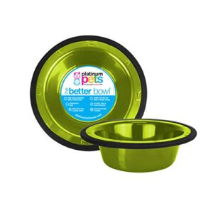 platinum pets switchin stainless steel cat/dog bowl, corona lime, medium