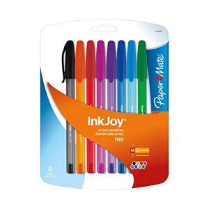paper mate inkjoy 100st ballpoint pen, medium, fashion colors, 8-count (1819566)