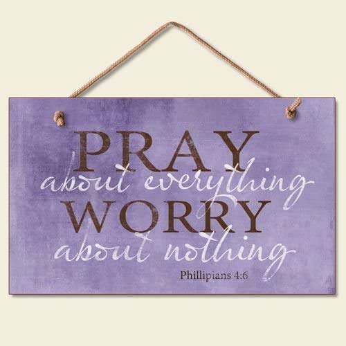 bouti1583 Pray About Everything Wooden Sign Decor 9.5" by 5.75" 41-250 (Standard Version)