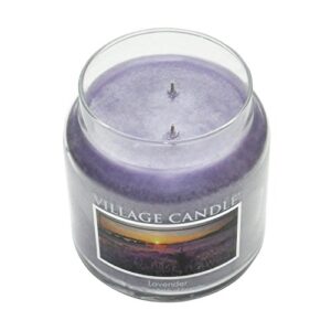 Village Candle Lavender Large Glass Apothecary Jar Scented Candle, 21.25 oz, Purple, 21 Ounce