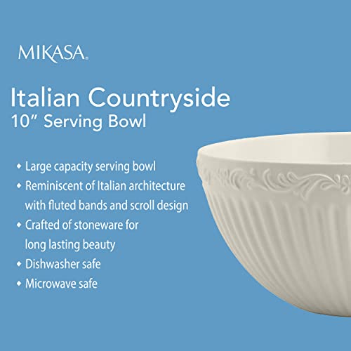 Mikasa Italian Countryside Serving Bowl, 10-Inch, White -