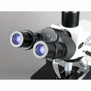 AmScope T690C-5M Digital Trinocular Compound Microscope, 40X-2500X Magnification, WH10x and WH25x Super-Widefield Eyepieces, Infinity Objectives, Brightfield, Kohler Condenser, Double-Layer Mechanical Stage, Includes 5MP Camera with Reduction Lens and Sof