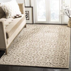 safavieh cambridge collection area rug - 8' x 10', tan & multi, handmade moroccan wool, ideal for high traffic areas in living room, bedroom (cam232a)