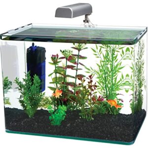 PENN-PLAX Water-World Radius Desktop Nano Aquarium Kit – Includes LED Light, Internal Filter, and Mat – Perfect for Shrimp and Small Fish – 5 Gallon Tank