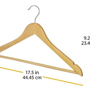 Whitmor GRADE A Natural Wood Suit Hangers (Set of 16)