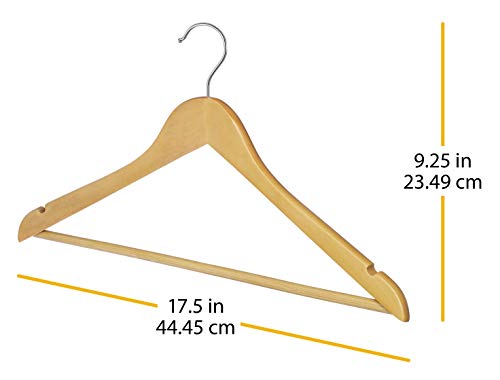 Whitmor GRADE A Natural Wood Suit Hangers (Set of 16)