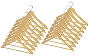 whitmor grade a natural wood suit hangers (set of 16)