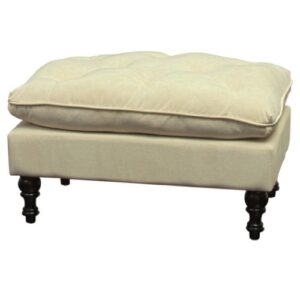 christopher knight home creme tufted fabric ottoman, cream