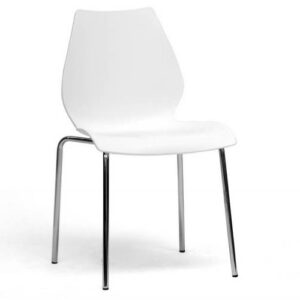 baxton studio overlea dining chairs, one size, white
