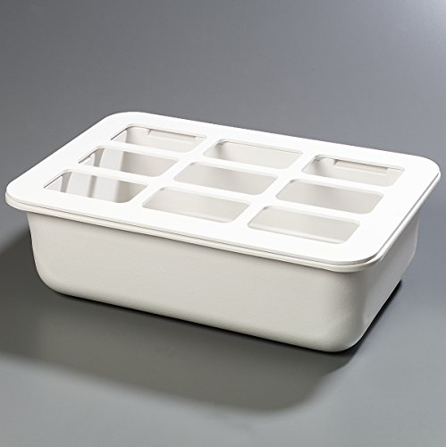 Carlisle FoodService Products CM104902 Coldmaster 6" Deep Insulated Food Pan with Organizer, Full-Size, White