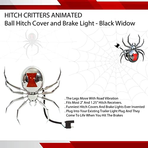 Hitch Critters Animated Ball Hitch Cover and Brake Light -Black Widow