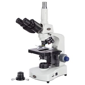 amscope t340b-dk-led siedentopf trinocular compound microscope, 40x-2000x magnification, brightfield/darkfield, wf10x and wf20x eyepieces, led illumination, abbe condenser, double-layer mechanical stage