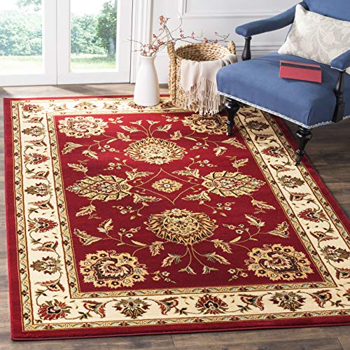 SAFAVIEH Lyndhurst Collection Accent Rug - 3'3" x 5'3", Red & Ivory, Traditional Oriental Design, Non-Shedding & Easy Care, Ideal for High Traffic Areas in Entryway, Living Room, Bedroom (LNH555-4012)