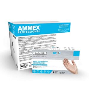 ammex clear vinyl medical gloves, case of 1000, 3 mil, size x-large, latex free, powder free, disposable, non-sterile, food safe, vpf68100