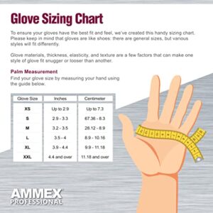 AMMEX White Latex Disposable Exam Gloves, 4 Mil, Powder-Free, Food-Safe, Lightly-Textured, Non-Sterile, Large, Case of 1000