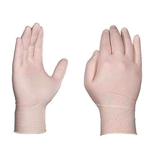 AMMEX White Latex Disposable Exam Gloves, 4 Mil, Powder-Free, Food-Safe, Lightly-Textured, Non-Sterile, Large, Case of 1000