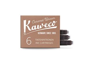 kaweco ink cartridges 10000259 pack of 6 caramel brown
