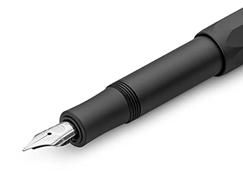 Kaweco AL SPORT Fountain Pen Black I Premium Fountain Pen for Ink Cartridges I Exclusive Fountain Pen 13 cm I Nib: F (Fine)