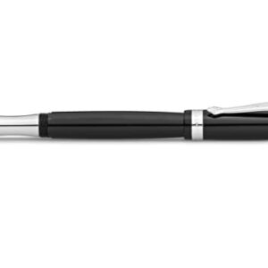 Kaweco STUDENT Black Fountain Pen I Premium Resin Fountain Pen for Ink Cartridges I Nostalgic Fountain Pen in Black with Silver Details I Student Pen 16 cm I Nib: EF (Extra Fine)