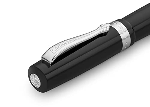 Kaweco STUDENT Black Fountain Pen I Premium Resin Fountain Pen for Ink Cartridges I Nostalgic Fountain Pen in Black with Silver Details I Student Pen 16 cm I Nib: EF (Extra Fine)