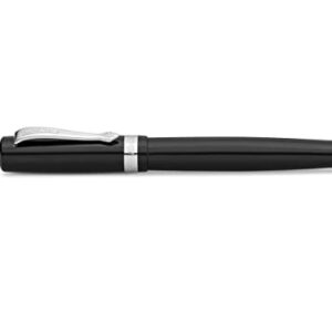 Kaweco STUDENT Black Fountain Pen I Premium Resin Fountain Pen for Ink Cartridges I Nostalgic Fountain Pen in Black with Silver Details I Student Pen 16 cm I Nib: EF (Extra Fine)