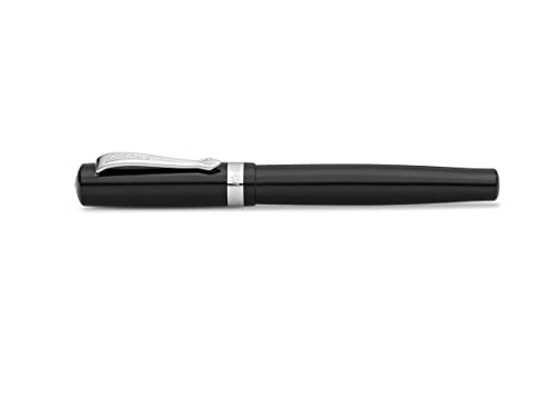 Kaweco STUDENT Black Fountain Pen I Premium Resin Fountain Pen for Ink Cartridges I Nostalgic Fountain Pen in Black with Silver Details I Student Pen 16 cm I Nib: EF (Extra Fine)