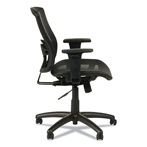 Alera ALEET4218 Etros Series 15.74 in. to 19.68 in. Seat Height Suspension Mesh Mid-Back Synchro Tilt Chair - Black