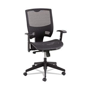 alera epoch series all mesh multifunction mid-back chair, black