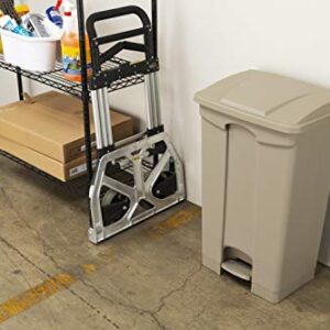 Safco Products Plastic Step-On Trash Can 9922TN; Tan; Hands-Free Disposal; 17-Gallon Capacity