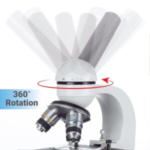 AmScope M150C-MS Compound Monocular Microscope, WF10x and WF25x Eyepieces, 40x-1000x Magnification, LED Illumination, Brightfield, Single-Lens Condenser, Coaxial Coarse and Fine Focus, Mechanical Stage, 110V