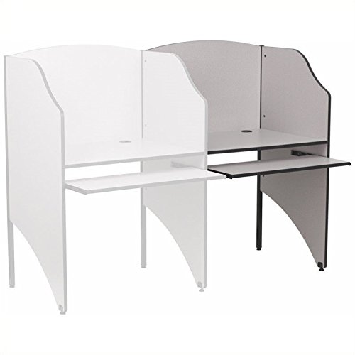 Flash Furniture Jordan Add-On Study Carrel in Nebula Grey Finish