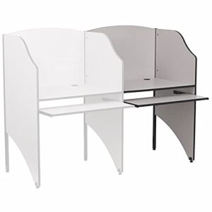 Flash Furniture Jordan Add-On Study Carrel in Nebula Grey Finish