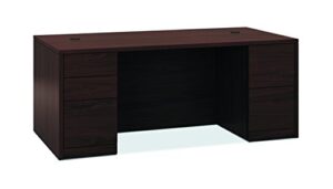 hon double pedestal file desk, 72 by 36 by 29-1/2-inch, mahogany