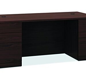 HON Double Pedestal File Desk, 72 by 36 by 29-1/2-Inch, Mahogany