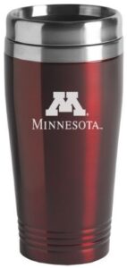 university of minnesota - 16-ounce travel mug tumbler - burgundy