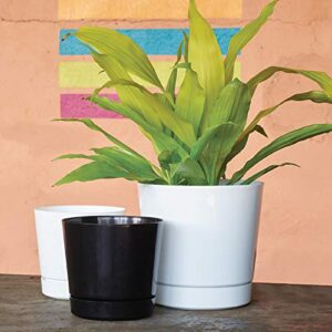 novelty majestic full depth cylinder pot, glossy white, 12-inch (10122)