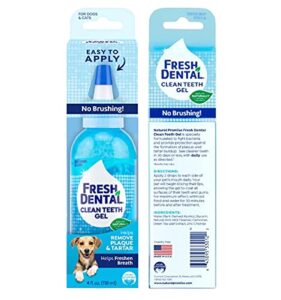 naturel promise fresh dental clean teeth gel, 4 fl oz - easy to use pet dental gel that helps remove plaque, tartar, and freshen breath-no brushing pet oral care for dog dental care, cat dental care