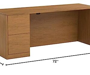 HON HON105904LCC Credenza with Left Single Pedestal, 48" x 24" x 29-1/2", Harvest