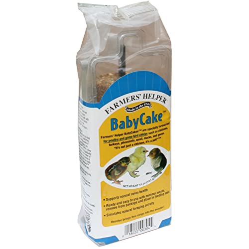 Farmers' Helper Baby Cake Specially Formulated Food For Baby Chickens, Turkeys, Peafowl, Guinea Fowl, Geese, Quail, Pheasants, and Ducks, 15 Ounce