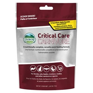 oxbow animal health critical care, carnivore, 70 gram bag