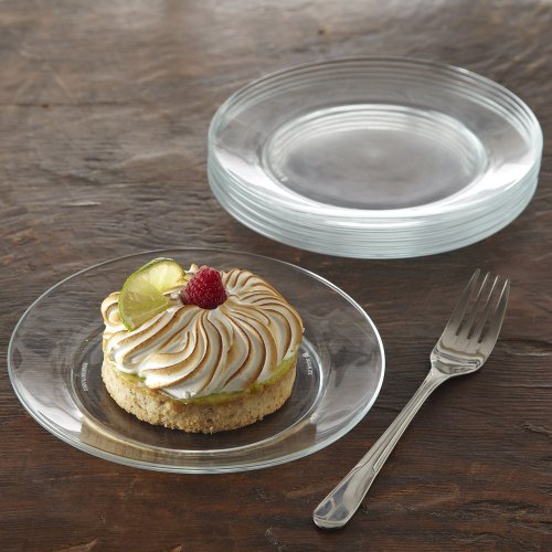 Duralex Made In France Lys 7 1/2 Inch Clear Dessert Plate, Set of 6