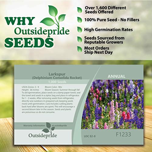 Outsidepride Delphinium Larkspur Rocket Wild Flowers - 1000 Seeds