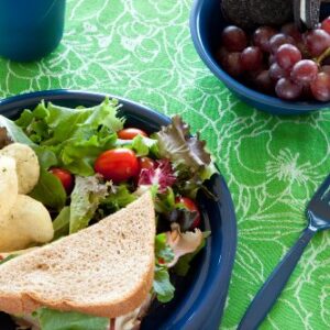 Preserve Reusable BPA Free Everyday Tableware Set Made from Recycled Plastic: 4 Plates, 4 Bowls, 4 Cups, Midnight Blue