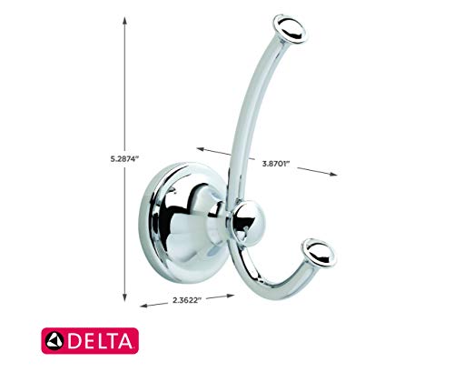 Delta Faucet 132890, Bathroom Accessories, Silverton Towel Hook, Polished Chrome
