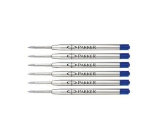 parker ball point pen refills, medium point, blue ink, 6/pack (3032631)