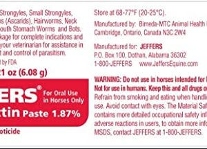 Jeffers Ivermectin Horse Dewormer | Single Dose for Horses | Gel Dewormer for Horses