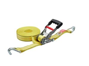 progrip 310800 heavy duty ratchet tie down with large bar handle and webbing strap: j-hooks, 40'x 2"