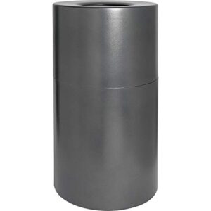 genuine joe classic cylinder gray waste receptacle, 35 gal