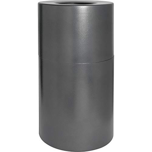 Genuine Joe Classic Cylinder Gray Waste Receptacle, 35 Gal